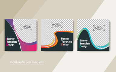set banner social media post design,vector illustrations.