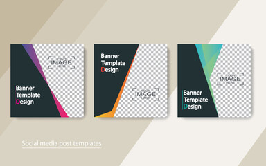 set banner social media post design,vector illustrations.