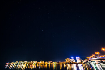 Lake Shinji at night