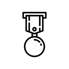 medal icon in line style isolated on white background. EPS 10