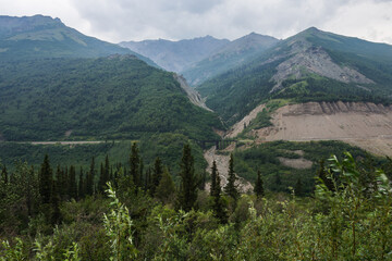 Fototapeta na wymiar Mountains range in Alaska near Denali National park