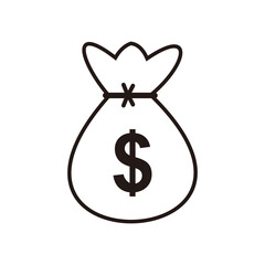 Money bag sack icon symbol
