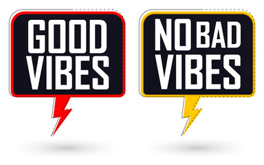 Good Vibes, banners design template, vector illustration