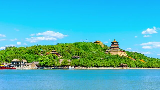 The Summer Palace in Beijing,China.It was a royal garden in the Qing Dynasty.Time lapse.