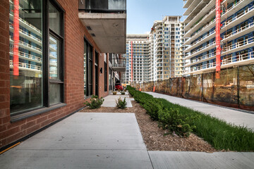 Fototapeta premium Beautiful Canadian style luxury furnished and staged apartment in the apartment building