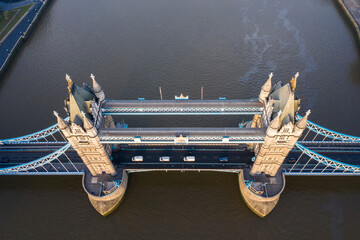 London Tower bridge Aerial Top View 