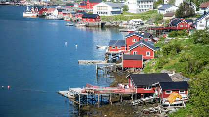 Reine, Norway - June 2016: The fishing village of Reine in the Lofoten Islands of Norway, Scandinavia