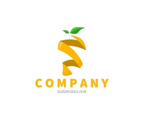 Mango Slice Logo Concept. Vector Design Illustration. Symbol and Icon Vector Template.