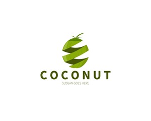 Coconut Slice Logo Concept. Vector Design Illustration. Symbol and Icon Vector Template.
