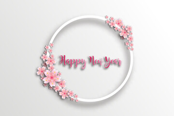 Sakura frame. Spring holiday card for web, banner, invitation, leaflet and so on. Spring holiday background.