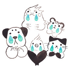 悲しむペットたち