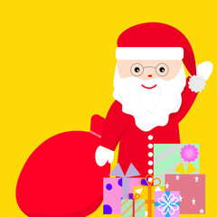 Santa Claus with many gifts