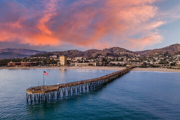 Fototapeta na wymiar Aerial View of Ventura, California. 