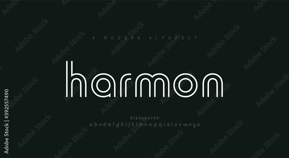 Poster abstract thin line font alphabet. minimal modern fashion fonts and numbers. typography typeface uppe