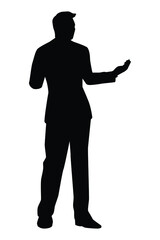 Businessman silhouette vector on white background