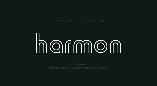 Abstract thin line font alphabet. Minimal modern fashion fonts and numbers. Typography typeface uppercase lowercase and number. vector illustration