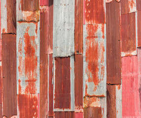Old rusty zinc wall