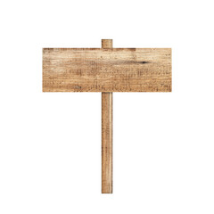 Wooden sign isolated on white