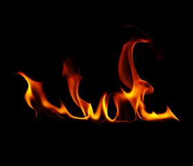 Fire on a white background
