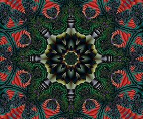 Computer generated abstract colorful fractal artwork