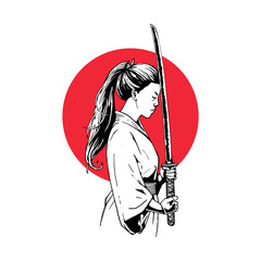 samurai woman illustration