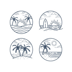 beach logo hand draw