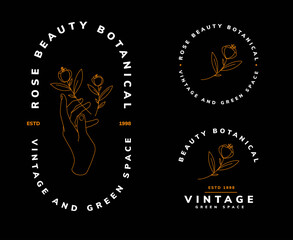 feminine botanical and nature logo template design