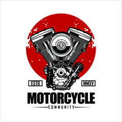 motorcycle engine logo template