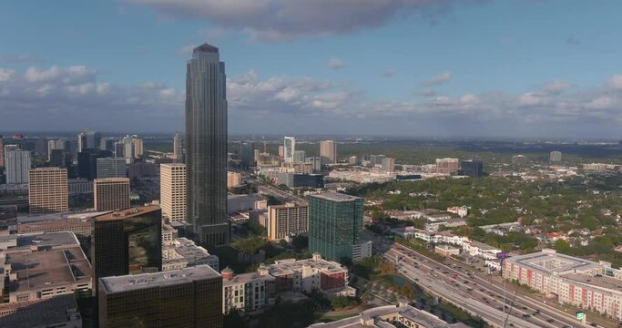 Drone view of the Galleria mall area in Houston, Texas. This video was filmed in 4k for best image quality.