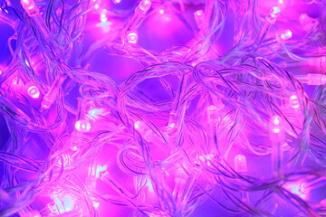 Christmas decorative pink and blue lamps to decorate the Christmas tree and home.
