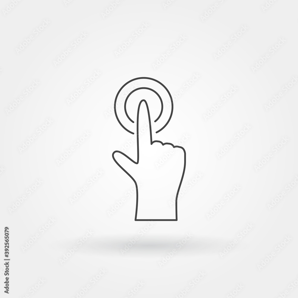 Poster touch hand gesture icon single isolated with modern line or outline style