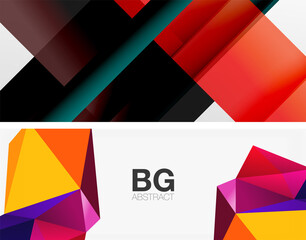 Set of modern geometric shapes abstract backgrounds. Vector illustrations for covers, banners, flyers and posters and other
