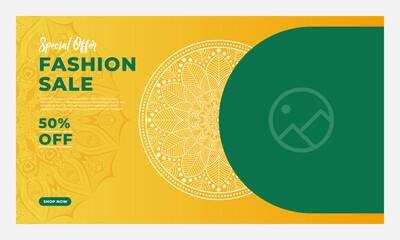 Mega sale concept banner template design. Discount abstract promotion layout. Special offer mandala vector illustration. Design for banner, presentation, flyer, poster, invitation.