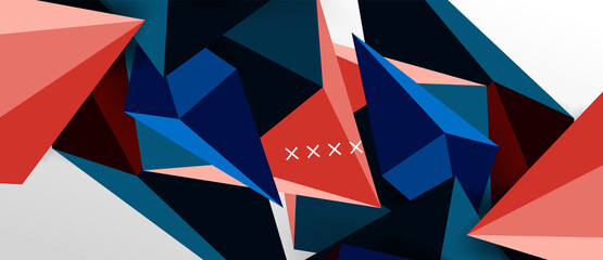 Obraz premium 3d low poly abstract shape background vector illustration