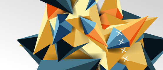 3d low poly abstract shape background vector illustration