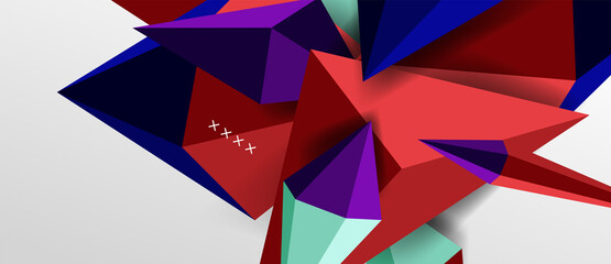 3d low poly abstract shape background vector illustration