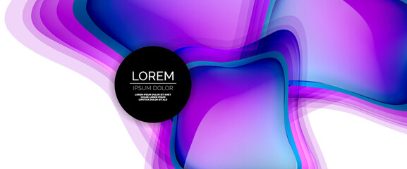 Circles and bubbles abstract background. Fluid liquid round shapes for web banner, app or poster