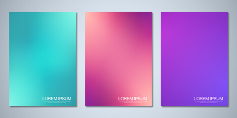 Naklejka na ściany i meble Blurred backgrounds for cover design, brochure layout, book, poster mockup, and flyer template. Colorful pattern, vibrant colors, fluid abstract, blended colours.