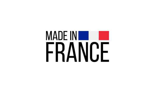 made in france, vector logo with french flag