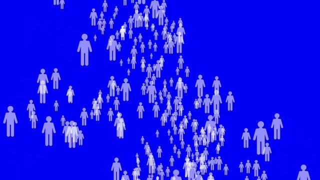 United Kingdom country population map made up of people figure icons