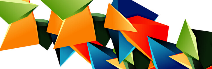 Triangle mosaic abstract background, 3d triangular low poly shapes. Geometric vector illustration for covers, banners, flyers and posters and other