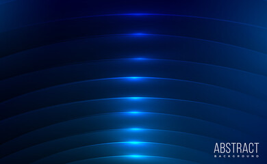 Modern 3d dark blue shiny abstract background with glowing edges and shadows