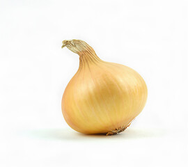 One natural onion isolated on white background.