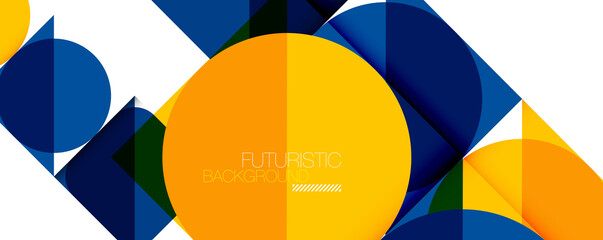 Simple circles and triangles abstract background. Vector illustration for covers, banners, flyers and posters and other designs