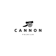 Cannon Vintage Retro Logo Design Illustration Isolated on White Background