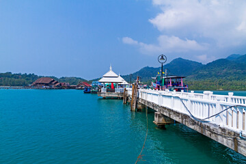 Harbor in Bangbao bay and bridge
