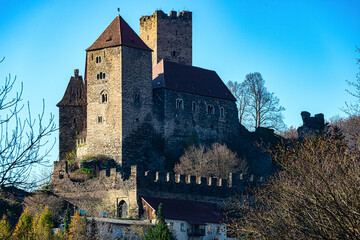 Hardegg Castle in Lower Austria near Czech Republic border on sunny day