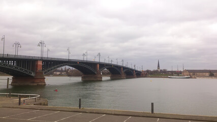 bridge over the river, city view