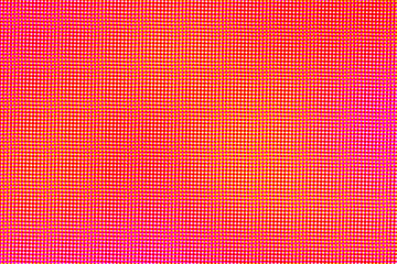 Abstract red halftone pattern with optical illusion effect in dot matrix.	