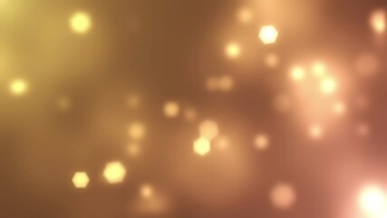 A mystical ambience with beautiful bokeh colored by a soft yellow and peach gradient, with the bokeh of various hexagonal and circle shapes glow dazzlingly into view and fade away. - Powered by Adobe